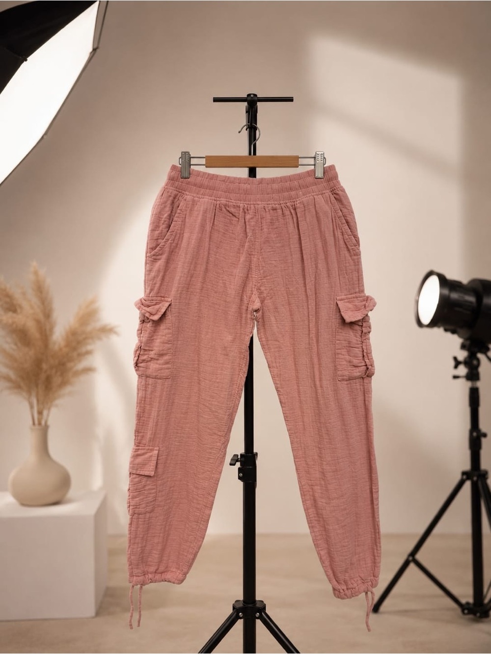 Women's Cargo Joggers - Dusty Rose